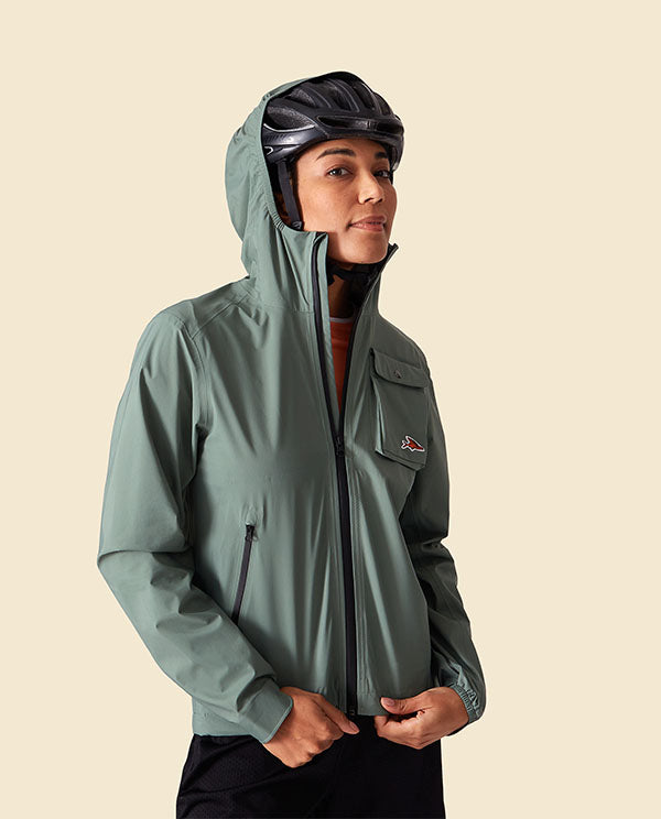 Café du Cycliste 外套Alizee ScotsPine 全防水 松綠 男女共版