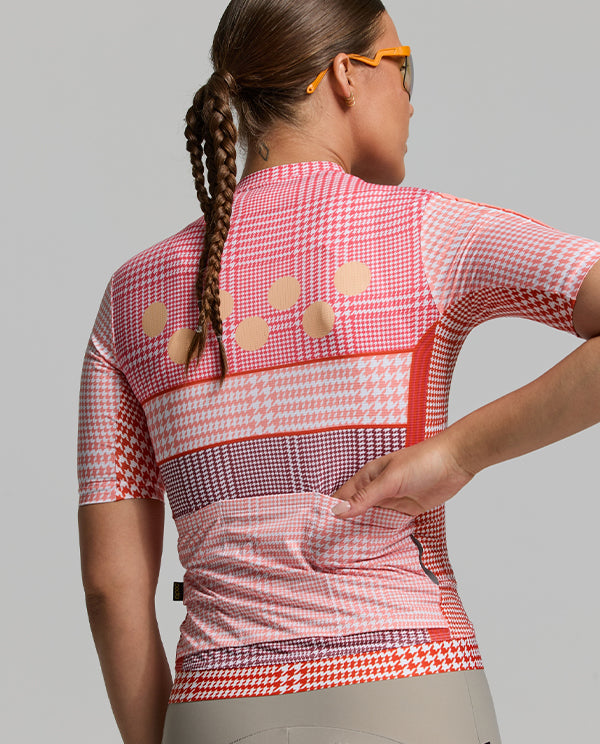 Pedla 車衣HoundsKNIT Training Jersey Pastel Rose 女款 粉格紋