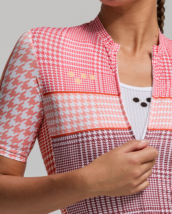 Pedla 車衣HoundsKNIT Training Jersey Pastel Rose 女款 粉格紋