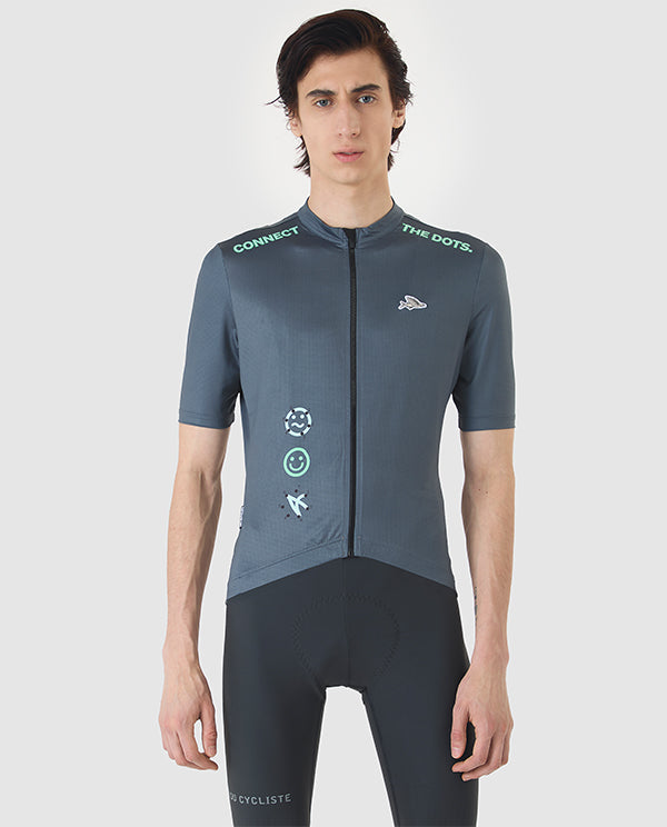 Café du Cycliste 車衣 Fleurette V2 Dots Anthracite 男款 黑炭灰