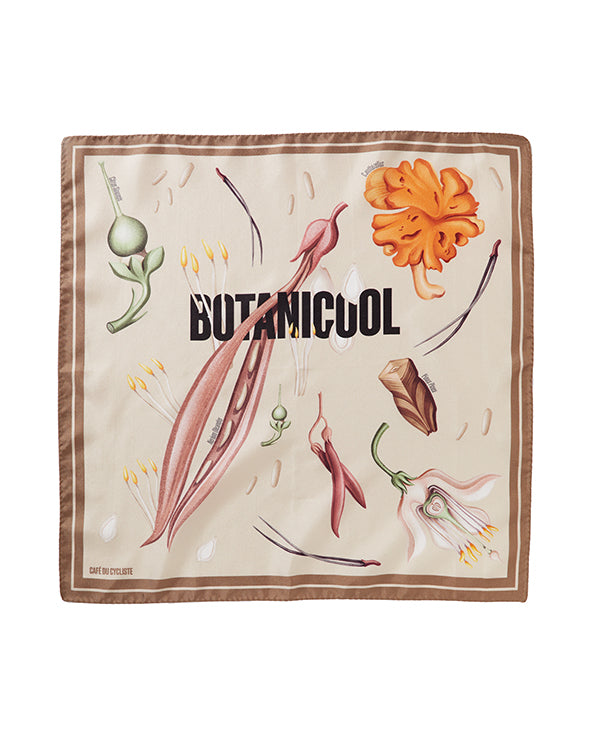 Café du Cycliste 絲巾Carre de Soie Silk Scarf Botanicool 米