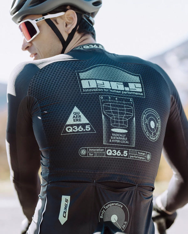 Q36.5 薄長袖車衣Gregarius Hybrid Light Retrofuture LS Jersey Black 男款 黑