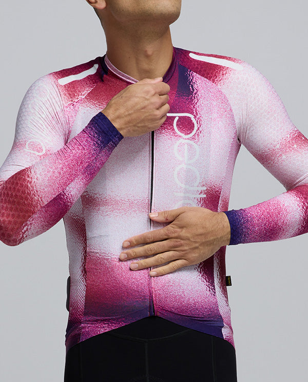 Pedla 薄長袖車衣PRO Pursuit LS 2.0 Jersey AirFoils Rasberry 男款 莓紅