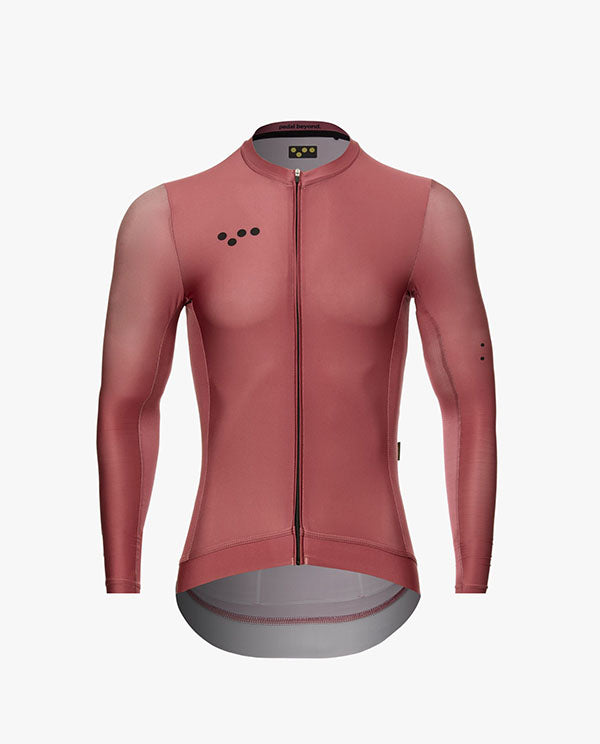 Pedla 薄長袖車衣 Ess-Classic LS Jersey-Mineral Red 男-玫瑰粉