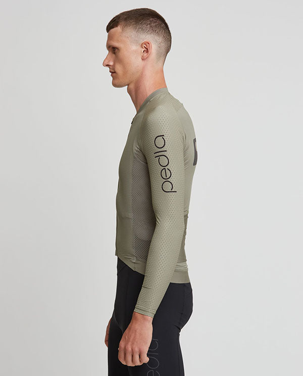 Pedla 薄長袖車衣 Pursuit LS Jersey Khaki 男-卡其綠