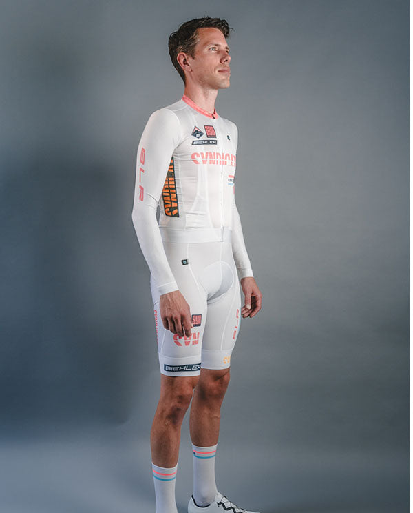 Biehler 薄長袖車衣Syndicate Race Team LS Jersey Sunday 男款 白