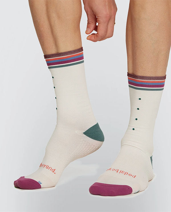 Pedla 車襪 Lightweight Socks - Heritage 復古條紋白