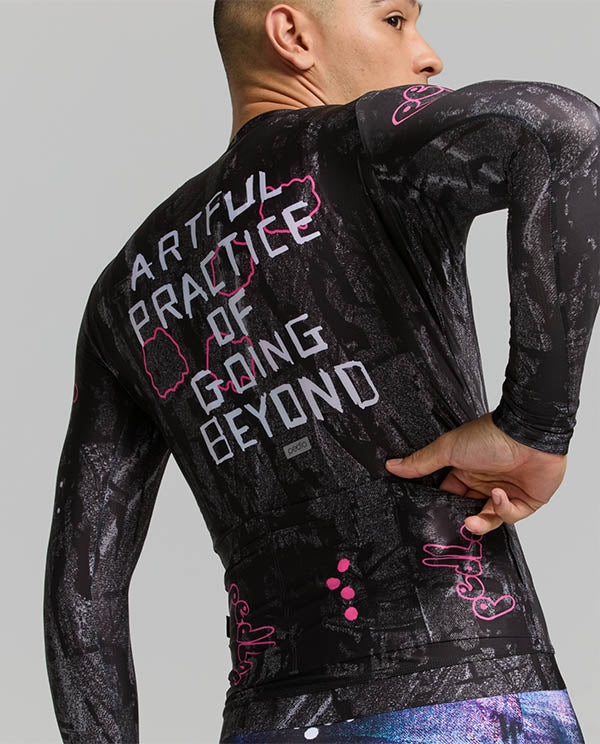 Pedla 薄長袖車衣 Denim Classic LS Jersey Black Etch 男款 斑駁黑