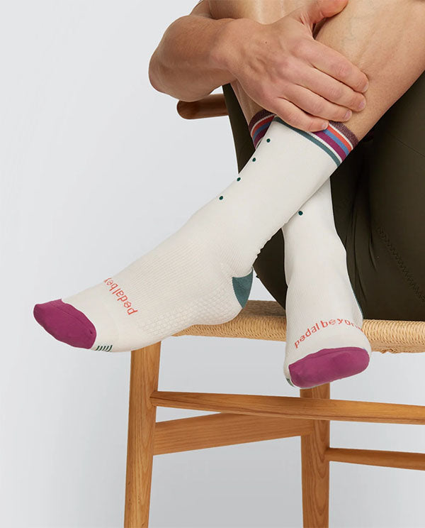 Pedla 車襪 Lightweight Socks - Heritage 復古條紋白