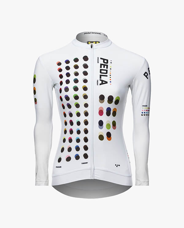 Pedla 薄長袖車衣 Colour Theory Classic LS Jersey White 女款 白