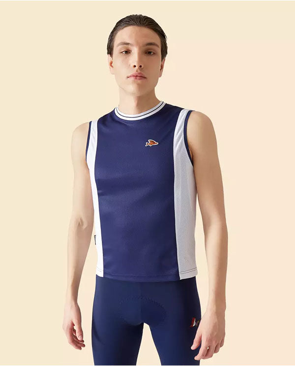 Café du Cycliste 車衣 Beatrice V2 Lightweight Jersey NavyWhite 無袖 男款 藍白