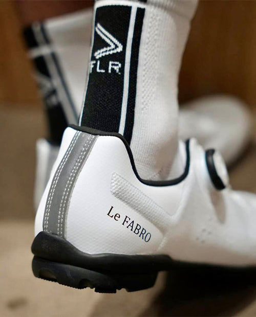 FLR 硬底車鞋FABRO Knit WT White Rubber Sole 客製編織硬底鞋 白