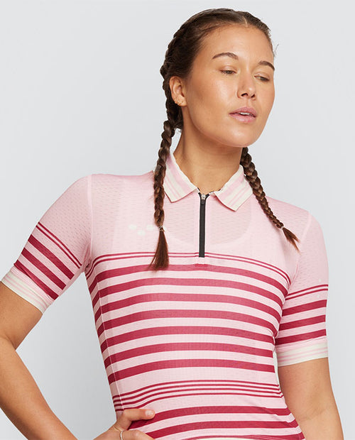 Pedla 車衣Heritage Retro Jersey Putty 女款 復古粉條紋