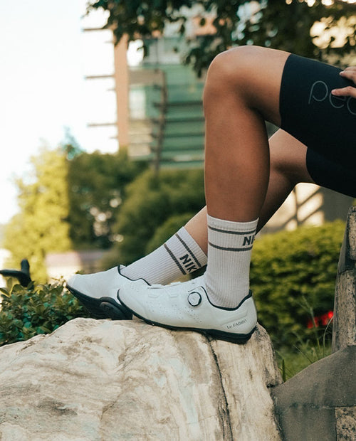 FLR 硬底車鞋FABRO Knit WT White Rubber Sole 客製編織硬底鞋 白