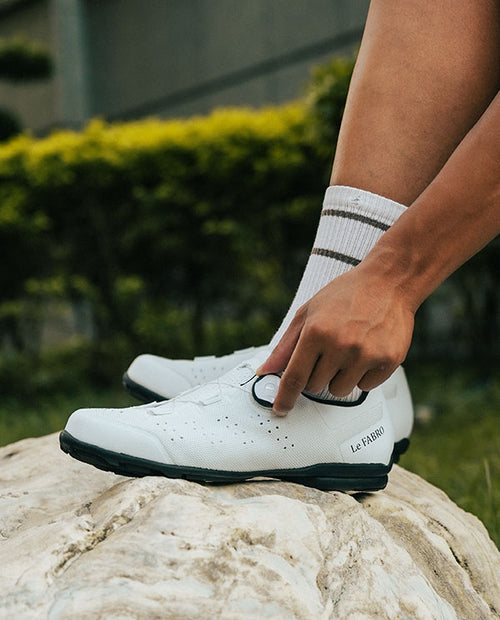 FLR 硬底車鞋FABRO Knit WT White Rubber Sole 客製編織硬底鞋 白