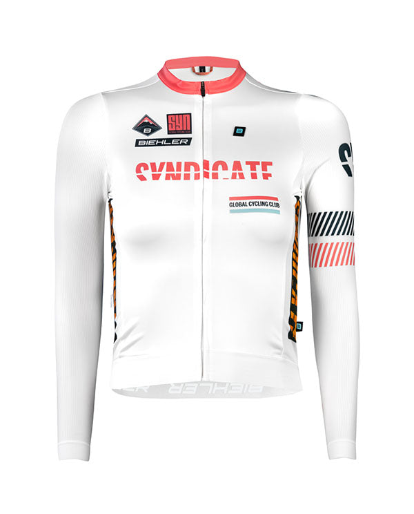 Biehler 薄長袖車衣Syndicate Race Team LS Jersey Sunday 女款 白