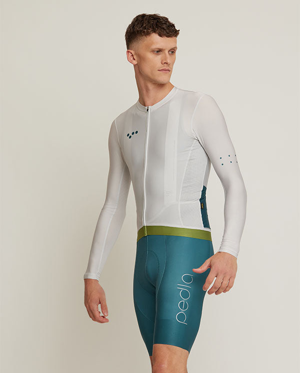 Pedla 薄長袖車衣 BOLD Classic LS Jersey Chalk 男款 消光白