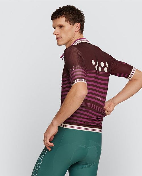 Pedla 車衣Heritage Retro Jersey Mulberry 男款 復古莓紫條紋