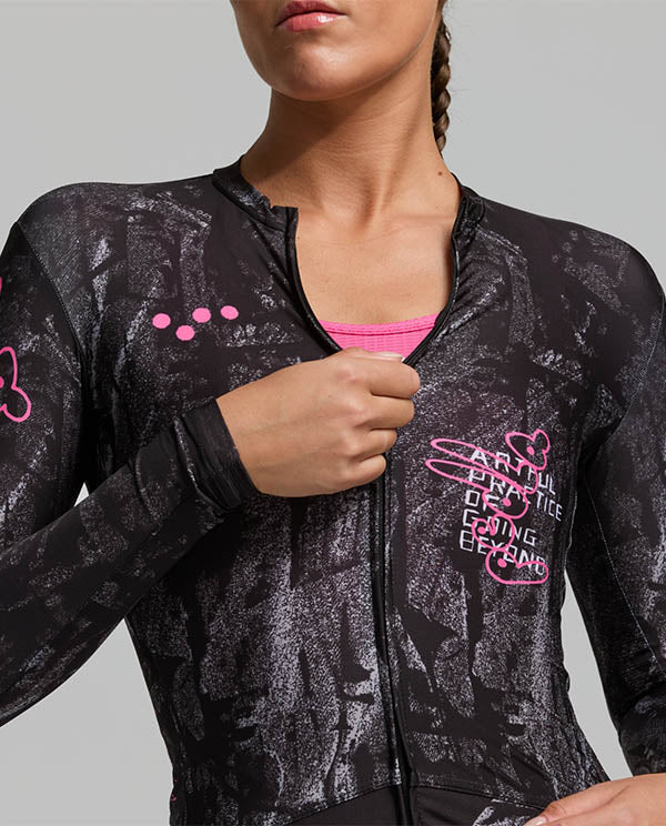 Pedla 薄長袖車衣 Denim Classic LS Jersey Black Etch 女款 斑駁黑