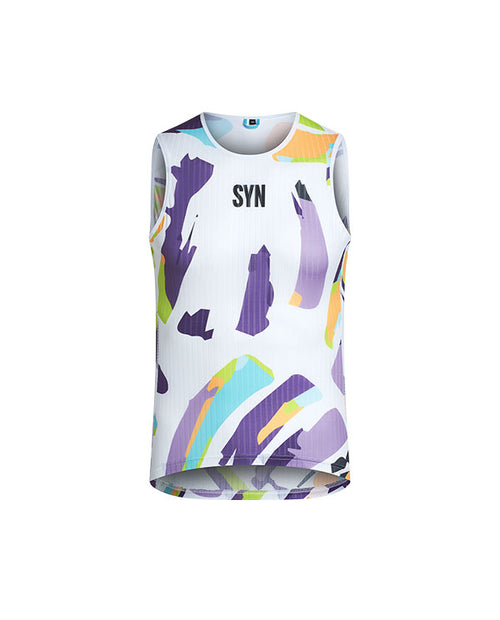 Biehler 無袖底衫 Pro Mesh Sleeveless Baselayer Brush 男款 白底彩潑