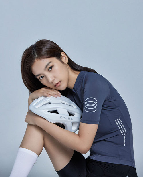 KPLUS經典女款短袖自行車衣-煙燻灰