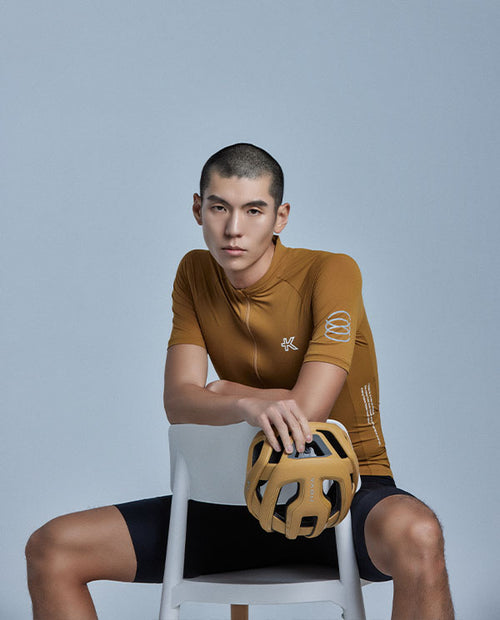 KPLUS經典男款短袖自行車衣-芥末黃