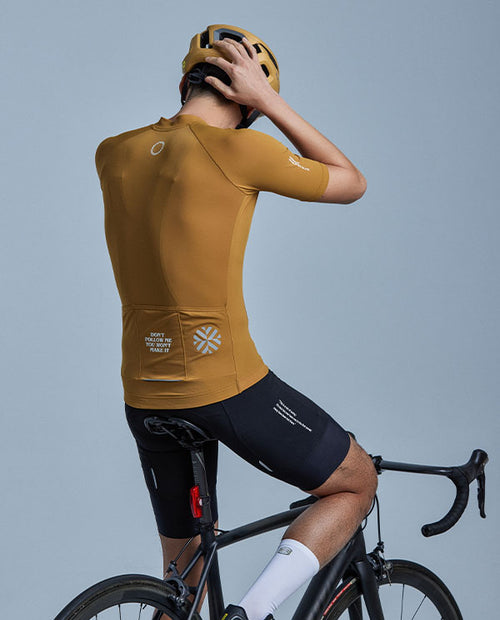 KPLUS經典男款短袖自行車衣-芥末黃