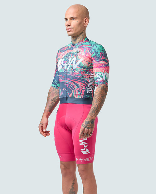 SYN 車褲 Pro Team Bib Shorts Coral Pink 男款 亮紅