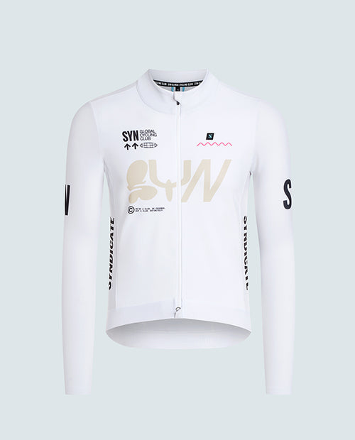 SYN 車衣 Pro Team Shield Jersey Slick 保暖長袖 男款 白