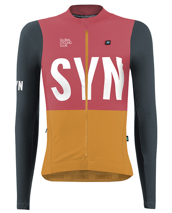 Biehler 車衣SYN Thermal Rain LS Jersey Vivid 防雨保暖 女款 粉橘黑