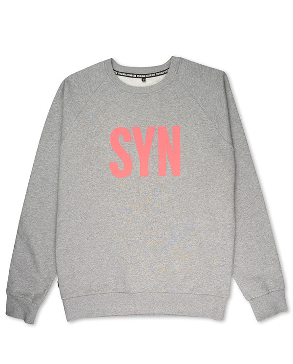 Biehler 圓領長T Syndicate Sweater SYN Grey 灰底粉字