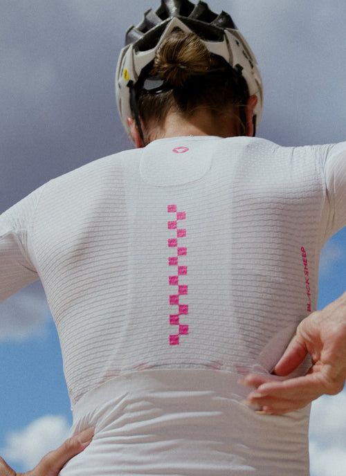 Black Sheep 黑羊 車衣 AeroWeave SS Jersey Classics Pink 女款 粉字白底
