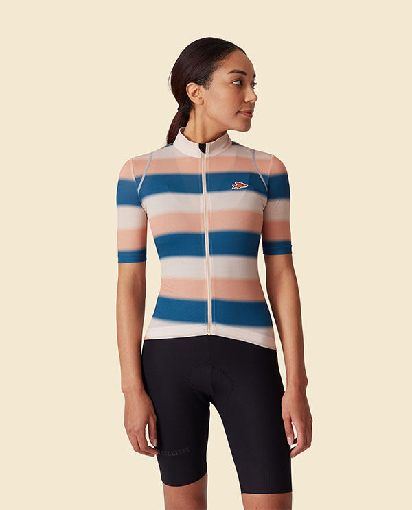 Café du Cycliste 車衣 Audax Mona Superlight Jersey DutchCoralSand 女款 漸層橘綠紋
