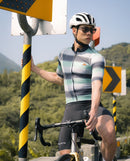 Café du Cycliste 車衣 Audax Mona Superlight Jersey Anthracite Agave 男款 漸層綠橫紋