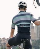 Café du Cycliste 車衣 Audax Mona Superlight Jersey Anthracite Agave 男款 漸層綠橫紋