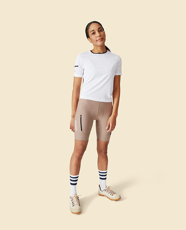 Café du Cycliste 平口無吊帶車褲 Elsa V2 Short with pad Oyster Grey 女款 牡蠣灰