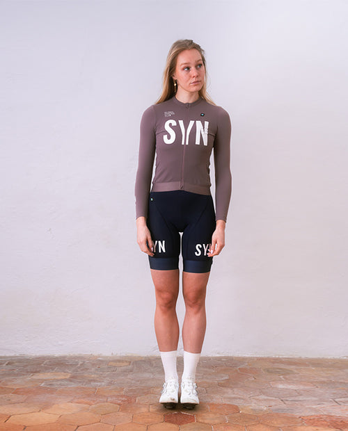 Biehler 薄刷毛長袖車衣Syndicate Training LS Jersey Illusion 女款 紫灰