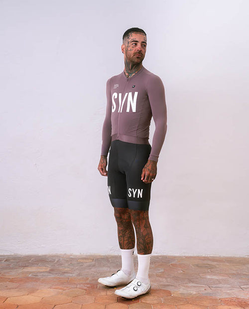 Biehler 薄刷毛長袖車衣Syndicate Training LS Jersey Illusion 男款 紫灰