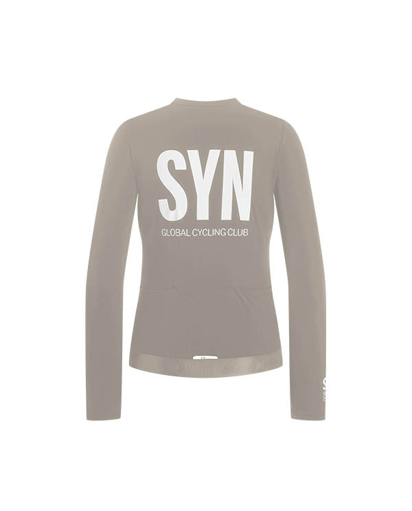 Biehler 薄刷毛長袖車衣Syndicate Training LS Jersey Ivory 女款 象牙白灰