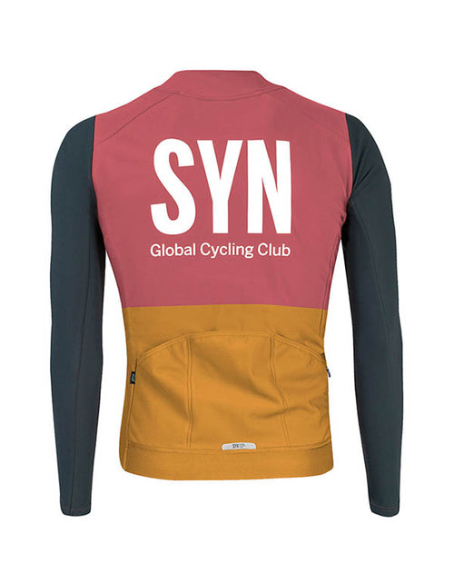 Biehler 車衣SYN Thermal Rain LS Jersey Vivid 防雨保暖 男款 粉橘黑