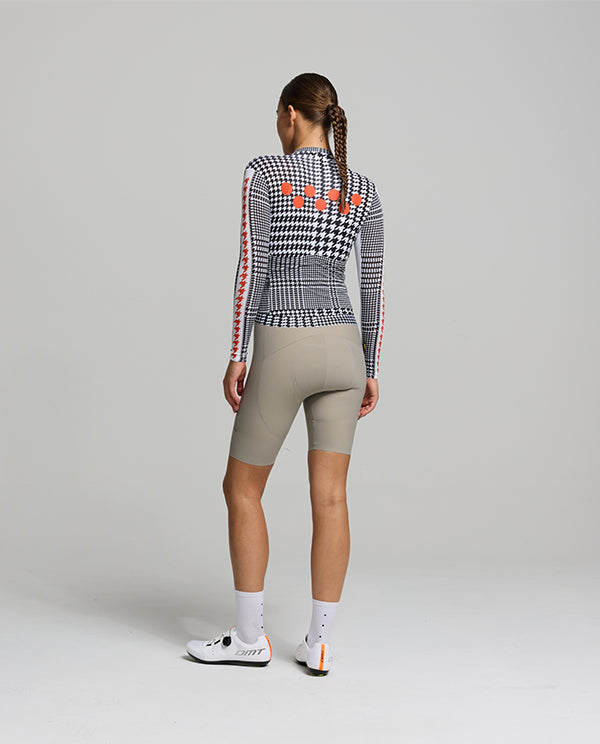 Pedla 車衣HoundsKNIT Training Jersey Monochrome 薄長袖 女款 黑白小千鳥格紋