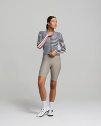 Pedla 車衣HoundsKNIT Training Jersey Monochrome 薄長袖 女款 黑白小千鳥格紋