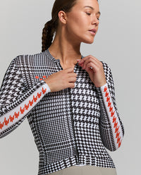 Pedla 車衣HoundsKNIT Training Jersey Monochrome 薄長袖 女款 黑白小千鳥格紋