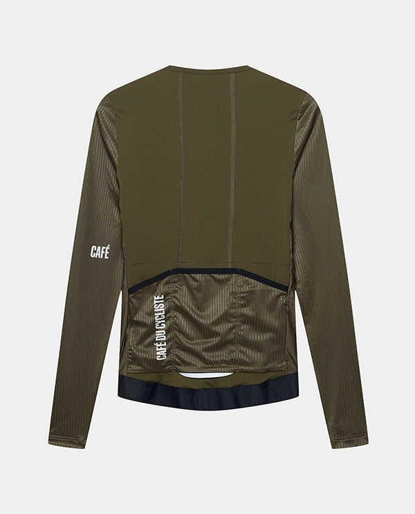 Café du Cycliste 車衣 Roxane LS Jersey Khaki 長袖 男款 卡其綠