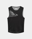 Café du Cycliste 底衫 Liliane Sleeveless Utralight Base Layer Dots Anthracite 無袖 男款 黑底飛魚