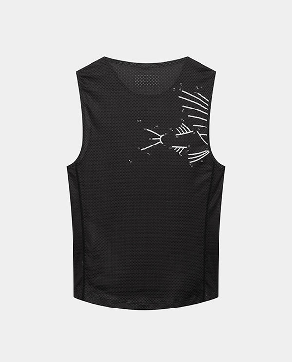Café du Cycliste 底衫 Liliane Sleeveless Utralight Base Layer Dots Anthracite 無袖 男款 黑底飛魚