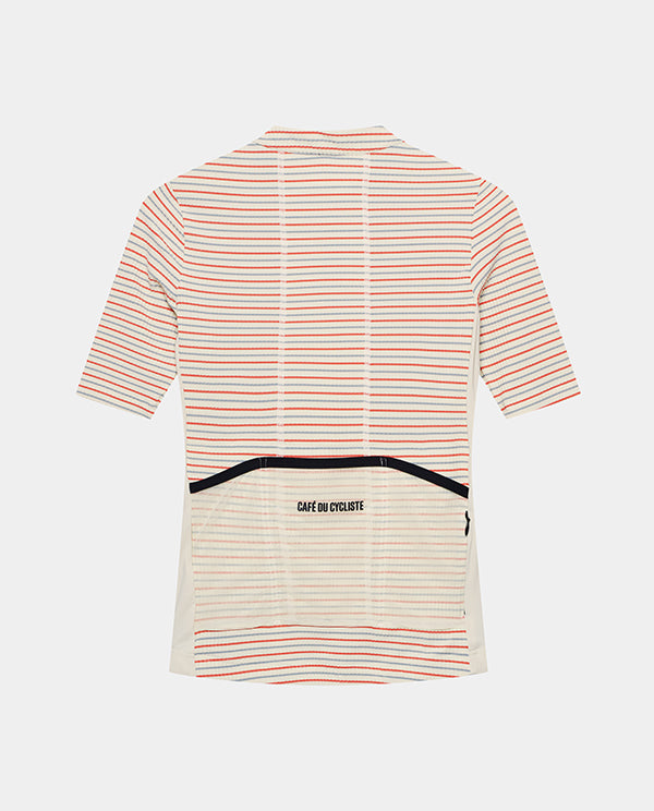 Café du Cycliste 車衣 Romy Midweight Jersey Chalk Fire 女款 米橘條紋