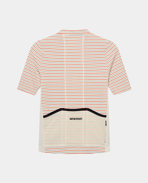Café du Cycliste 車衣 Romy Midweight Jersey Chalk Fire 男款 米橘條紋