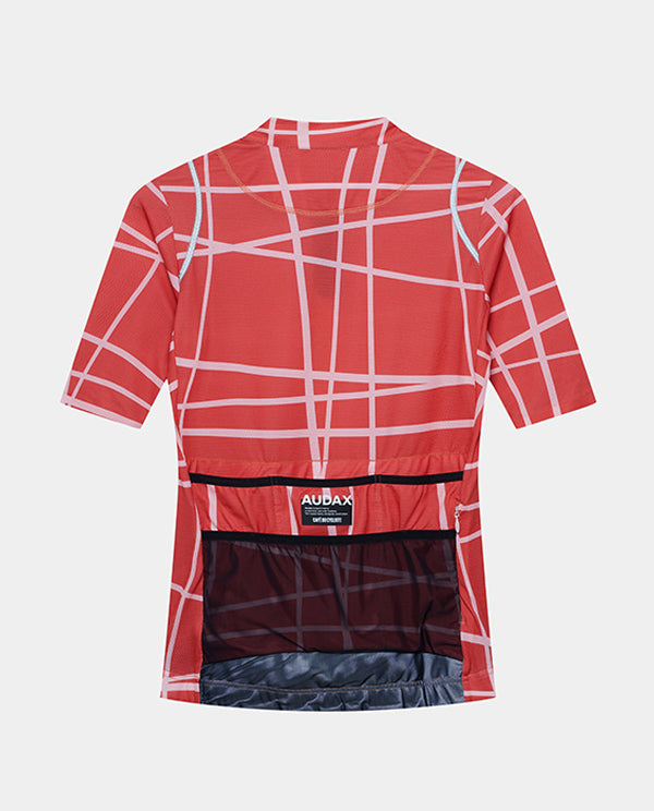 Café du Cycliste 車衣 Audax Mona V2 Superlight Jersey V2 Cinder Red Plush 女款 紅底粉條紋