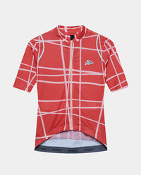 Café du Cycliste 車衣 Audax Mona V2 Superlight Jersey V2 Cinder Red Plush 女款 紅底粉條紋